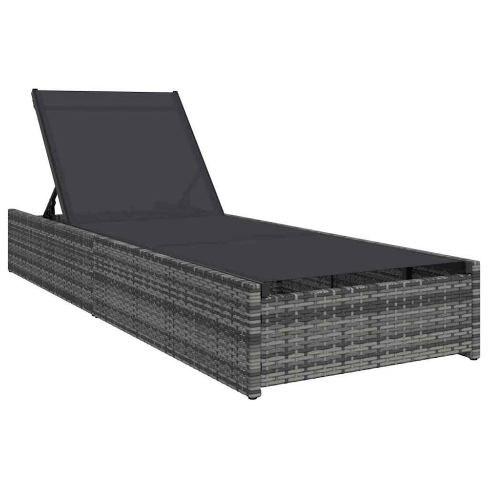 Transat gris 200,5 x 70 x 75 cm polyrotin