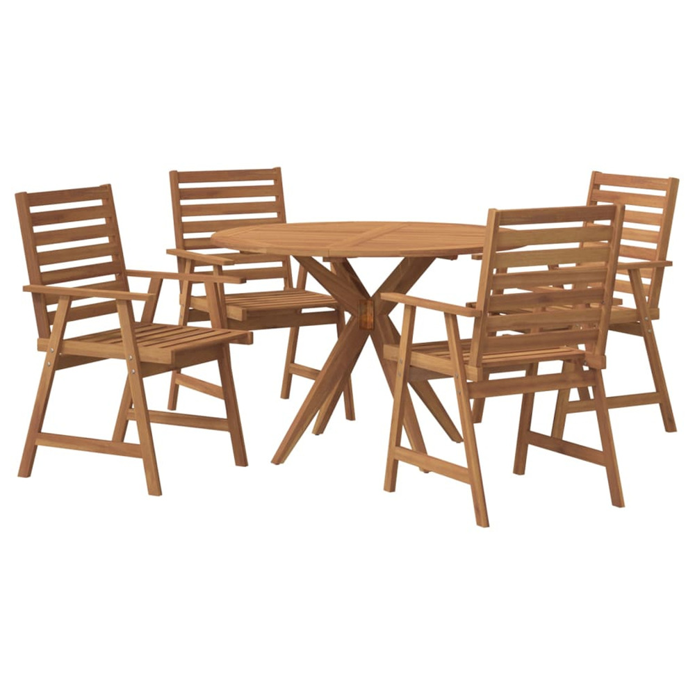 Ensemble à manger de jardin 5 pcs bois d'acacia solide