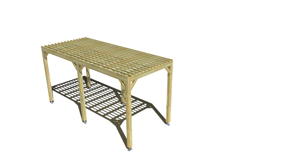Pergola bois • 2m x 5m • indépendante • sens largeur • lattage bois • livraison comprise