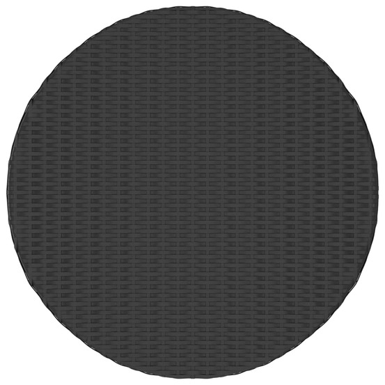 Table à thé noir 68x68x30 cm résine tressée