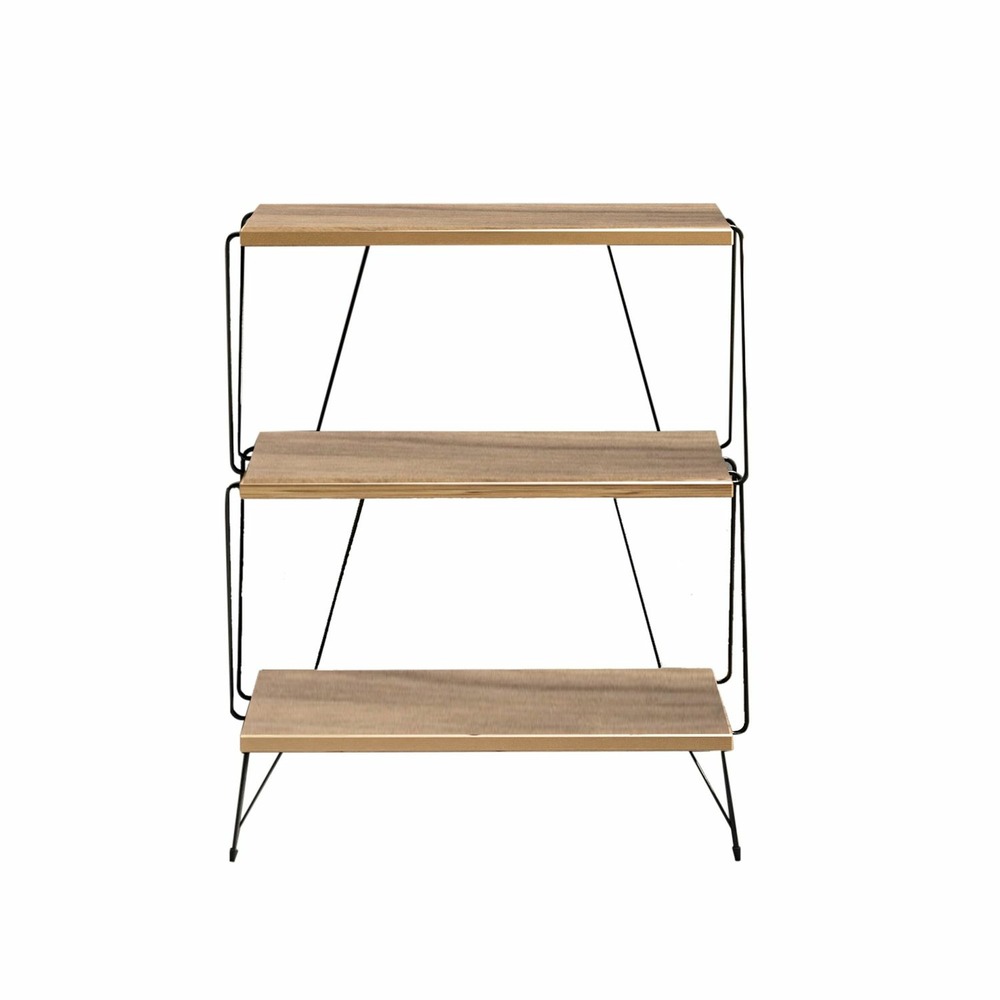 Etagère ouverte design industriel en bois et métal - marron