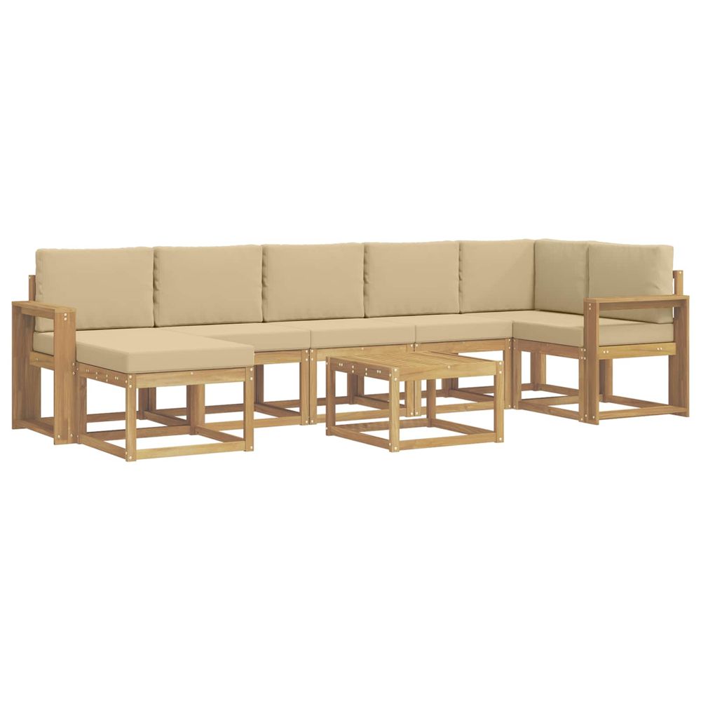 Ensemble de canapés d'extérieur 8 pc blanc et beige polyester