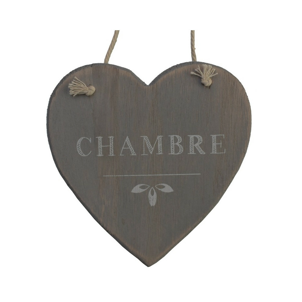 Plaque de porte décorative vintage chambre bois gris 13 cm