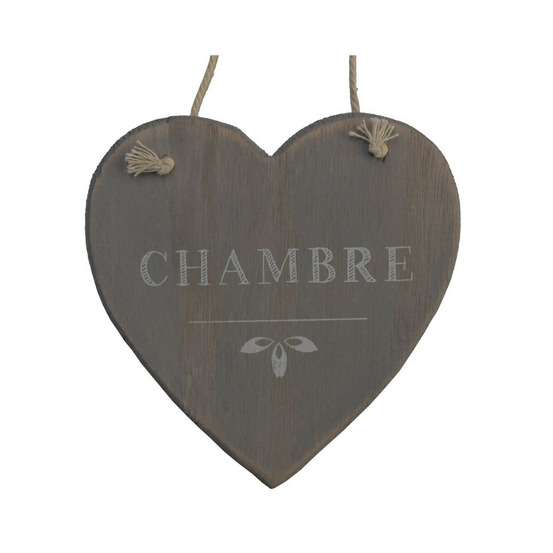 Plaque de porte décorative vintage chambre bois gris 13 cm