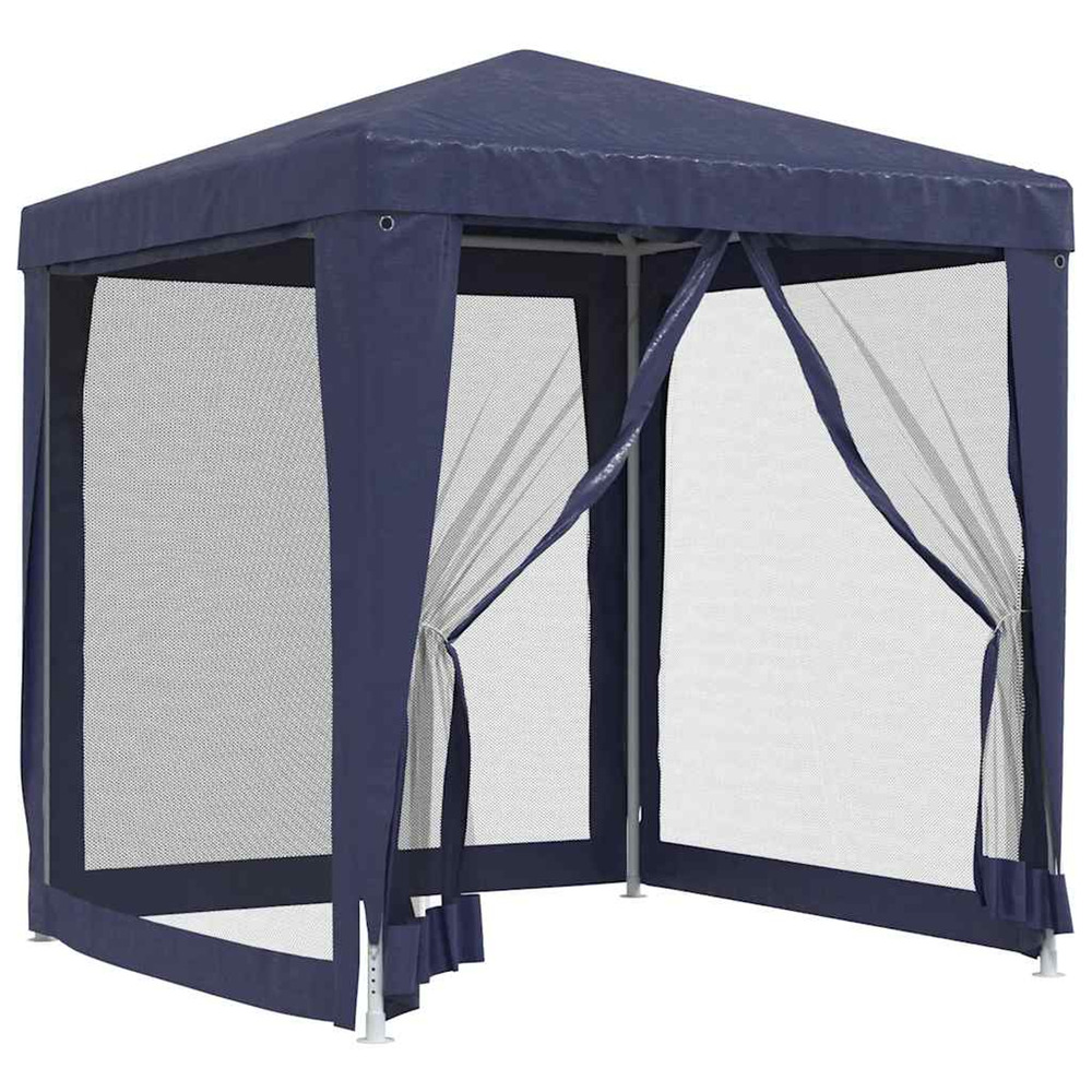 Tente de fête avec 4 parois latérales en maille bleu 2x2 m pehd
