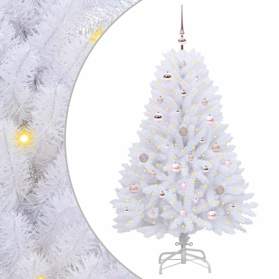 Sapin de noël artificiel à branches articulées blanc 150 cm