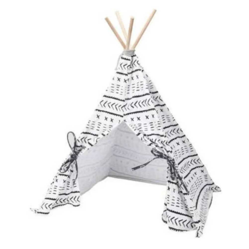 Tente pour animaux de compagnie tipi toile 56x56x74 cm