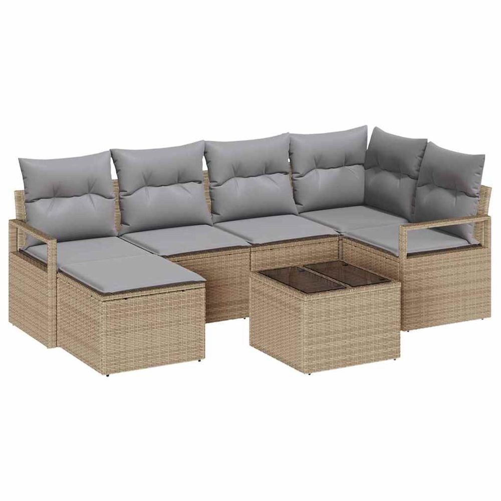 Ensemble de canapés 7 pc beige polyrotin