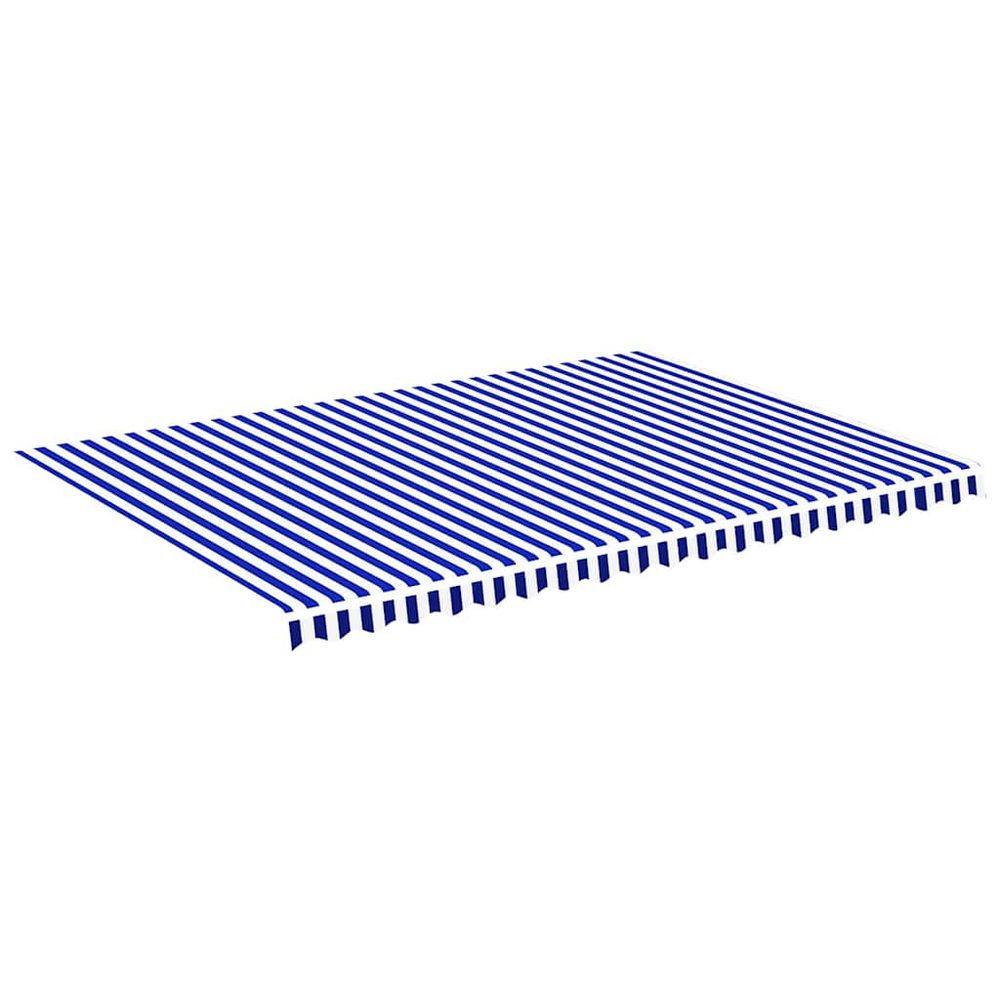 Tissu de remplacement pour auvent bleu et blanc 500x350 cm polyester