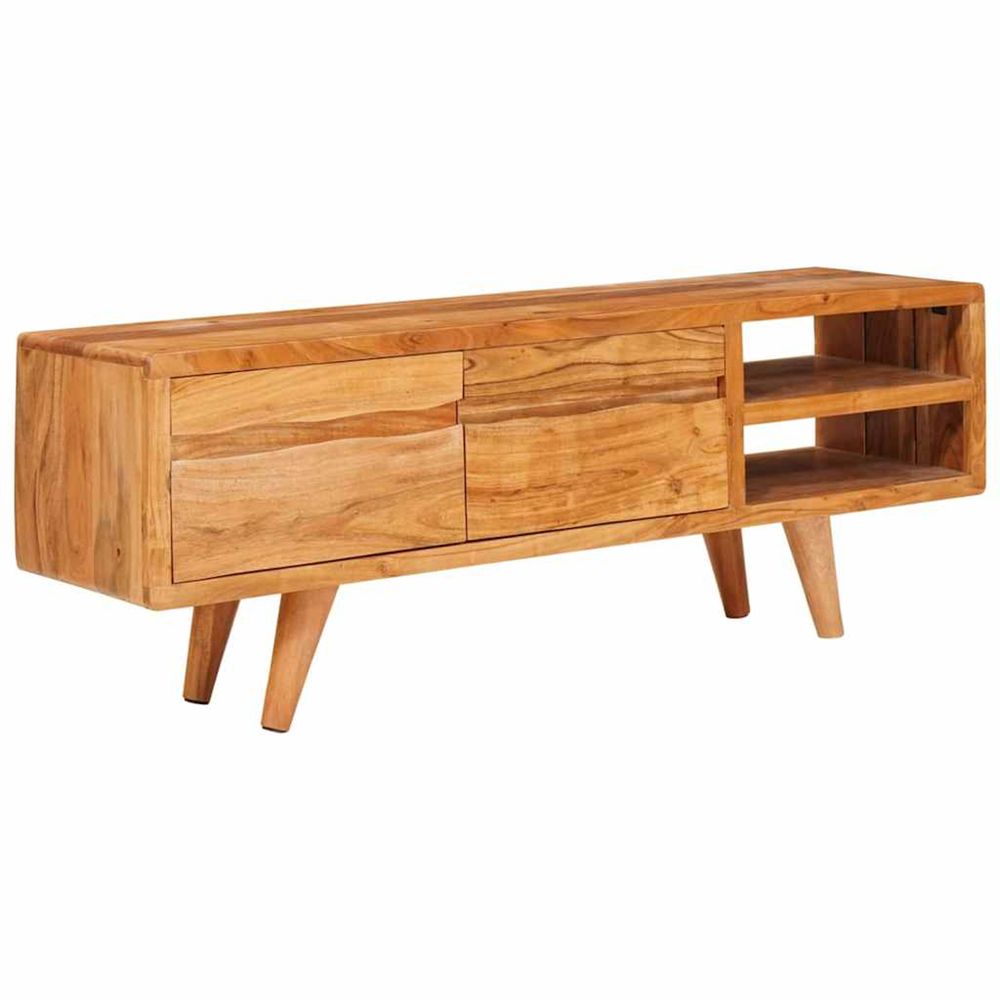 Meuble tv marron 110 x 30 x 40 cm bois d'acacia massif