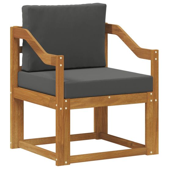 Canapé d’extérieur bois d'acacia massif et polyester naturel