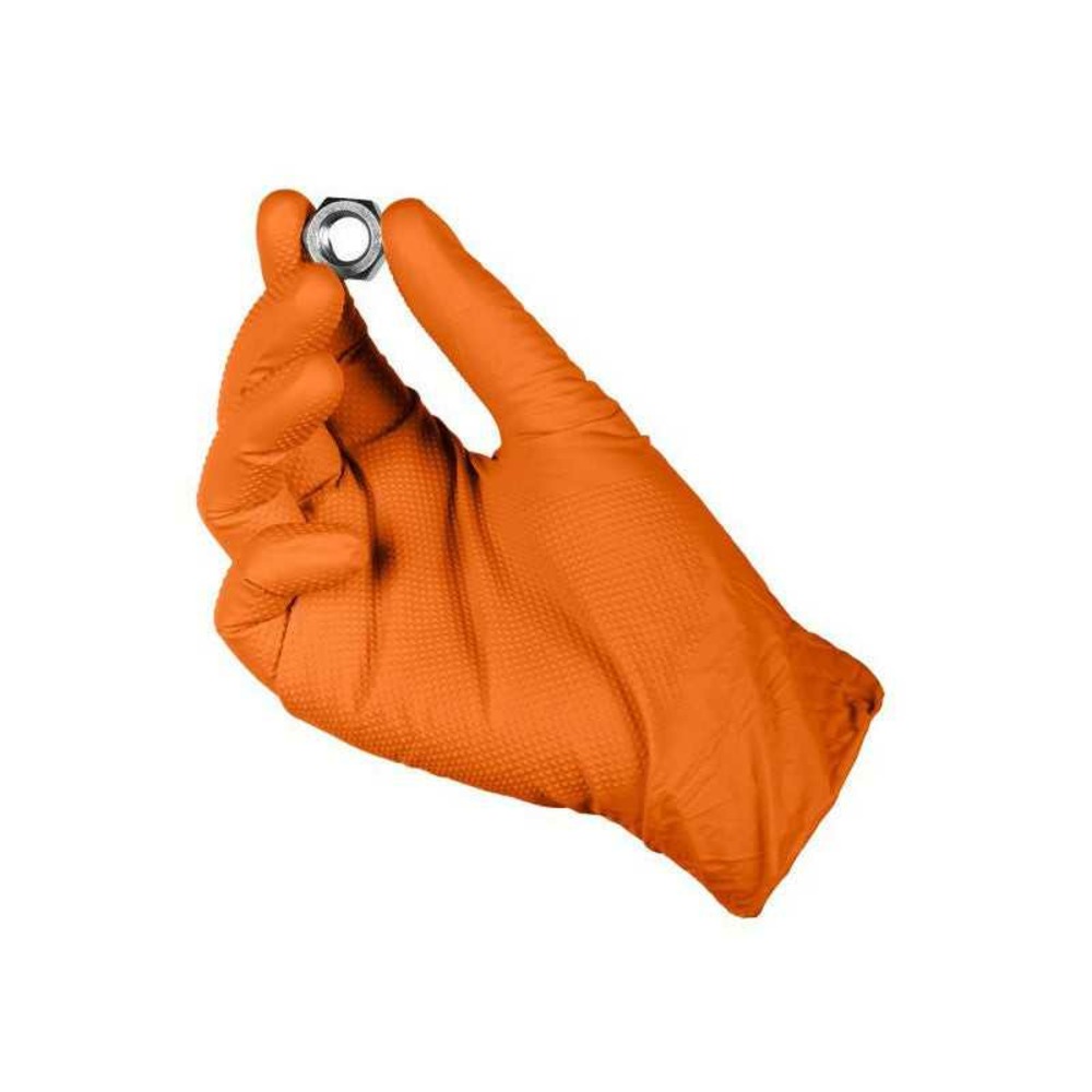 Boite de 50 gants nitrile perforés oranges neotools/taille:l
