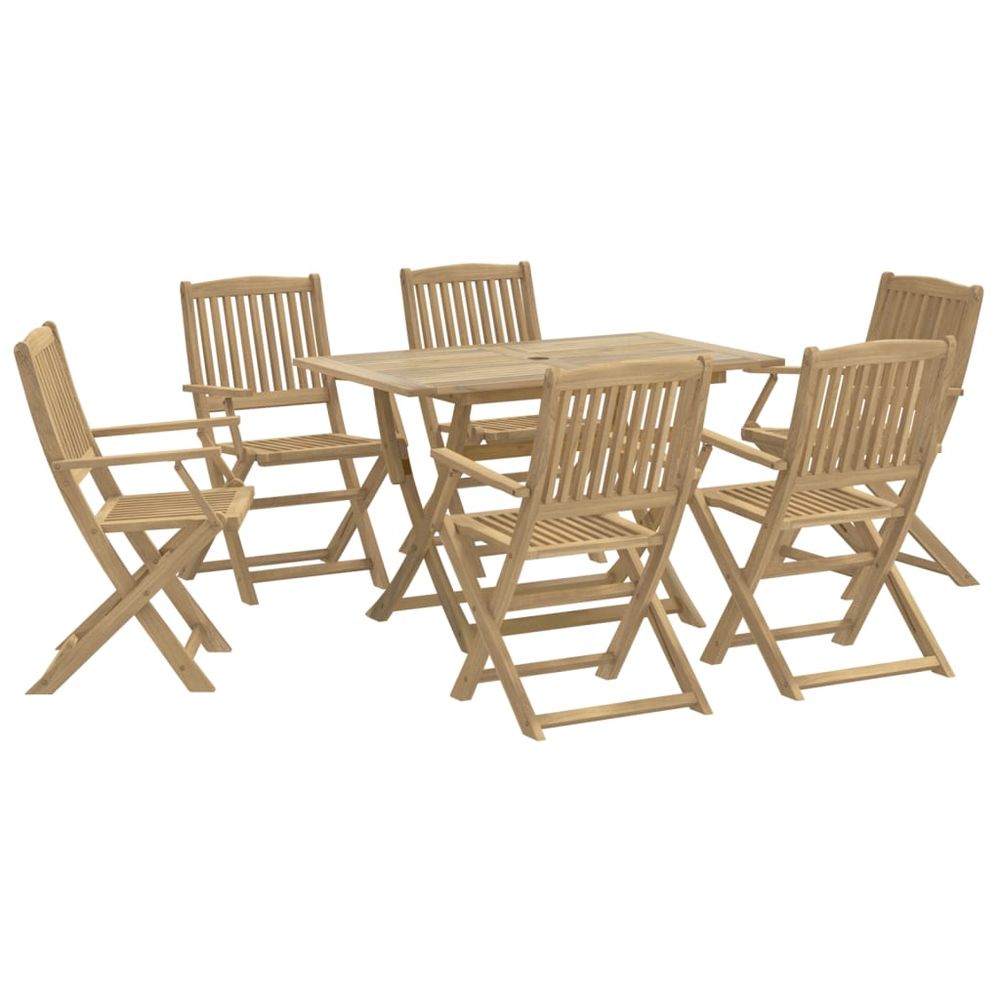Ensemble à manger de jardin 7 pcs bois d'acacia solide