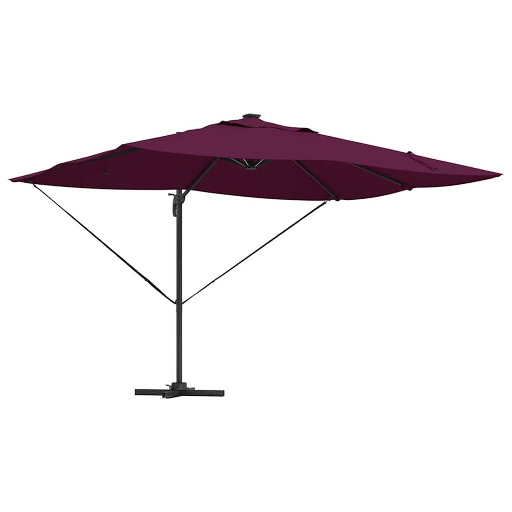 Parasol bordeaux 352 x 251 x 265 cm polyester et aluminium