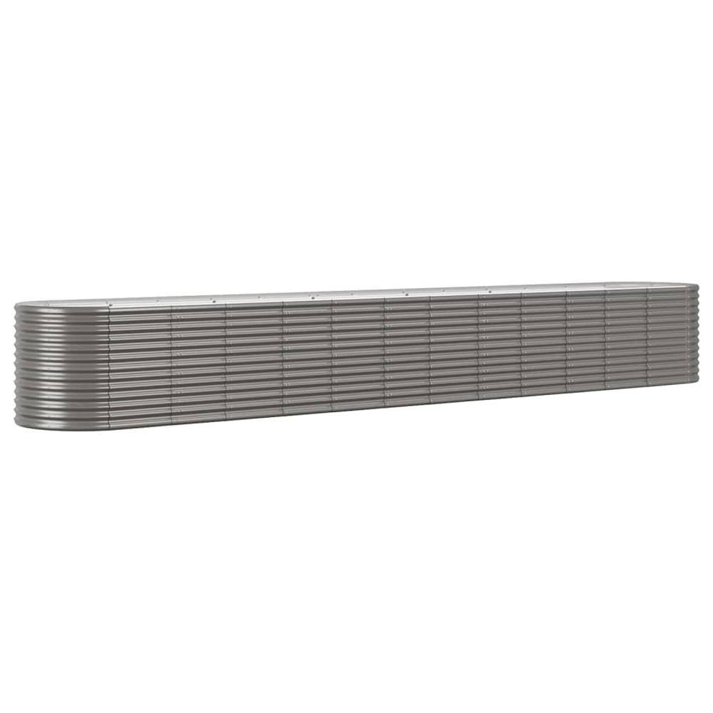 Lit surélevé de jardin acier enduit de poudre 512x80x68 cm gris