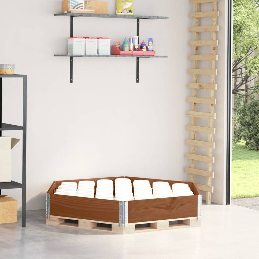 Carré potager hexagonal bois pin pour jardin modulable pliable 160x160cm marron