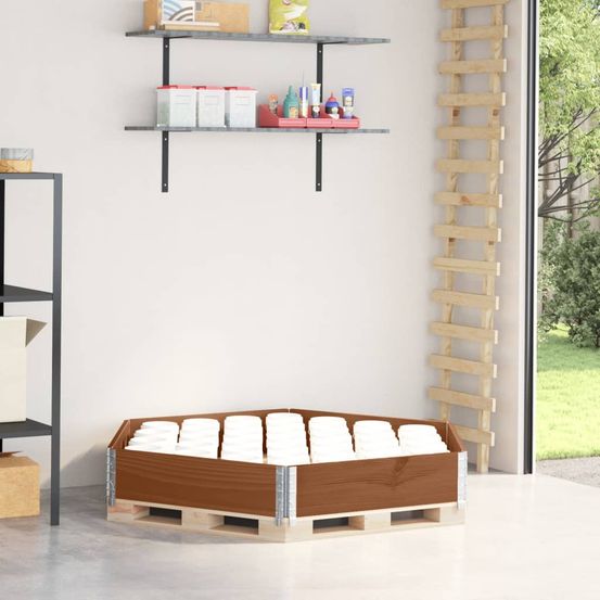 Carré potager hexagonal bois pin pour jardin modulable pliable 160x160cm marron