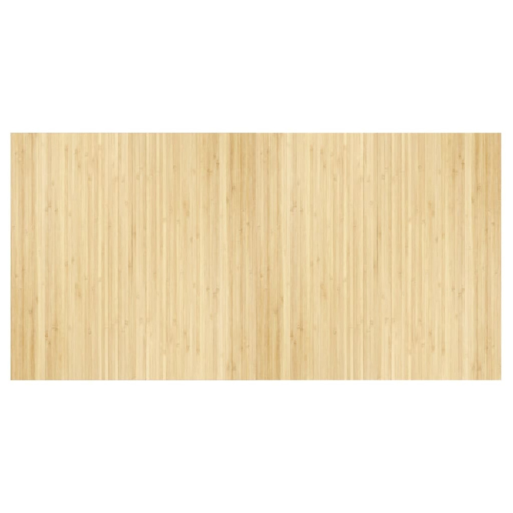 Tapis rectangulaire naturel clair 100x200 cm bambou