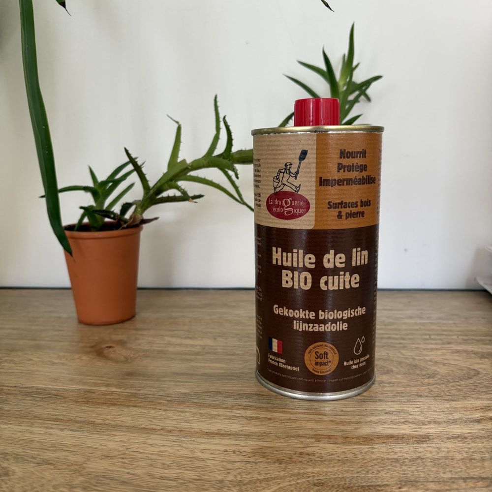 Huile de lin cuite bio - 500 ml