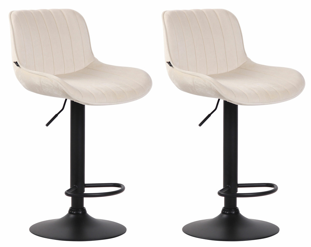 Lot de 2 tabourets de bar lentini velours noir