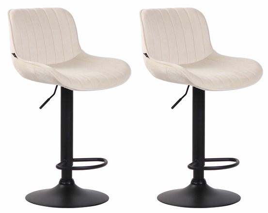 Lot de 2 tabourets de bar lentini velours noir