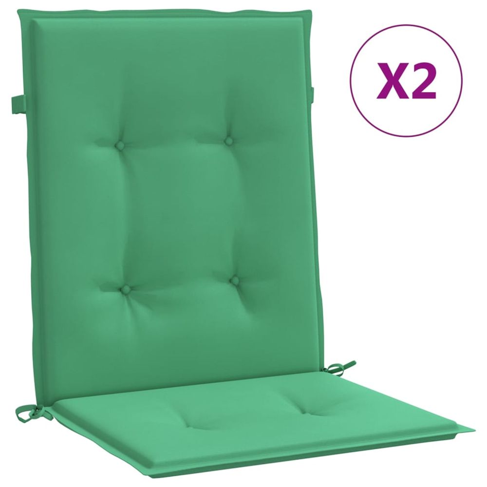 Coussins de chaise de jardin 2 pc vert 100 x 50 x 3 cm