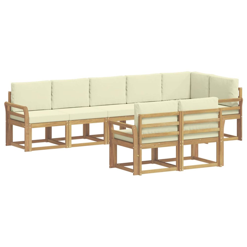 Ensemble de canapés d'extérieur 8 pc blanc et crème polyester