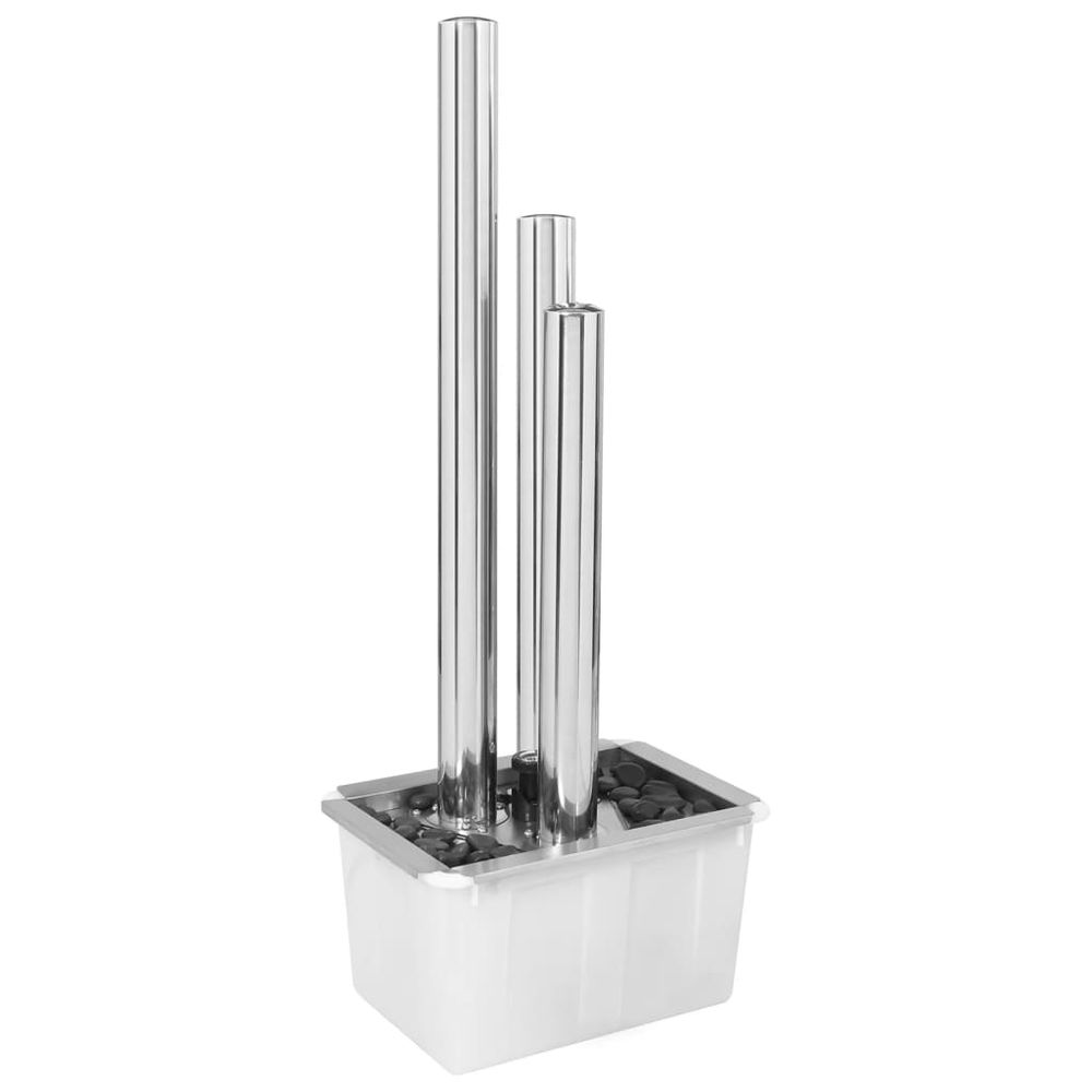 Fontaine de jardin argenté 48x34x123 cm acier inoxydable