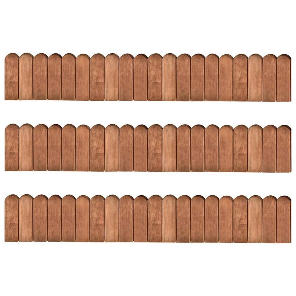 Rouleaux de bordure 3 pcs 120 cm bois de pin imprégné