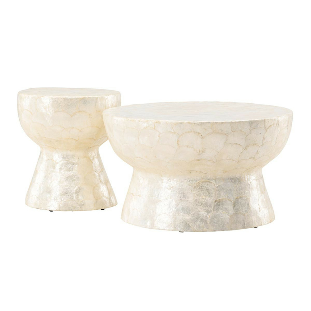 Lot de 2 tables basses en capiz 