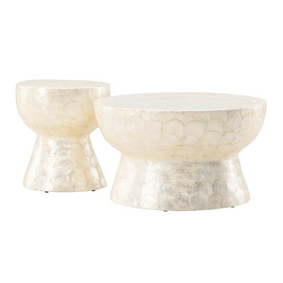 Lot de 2 tables basses en capiz