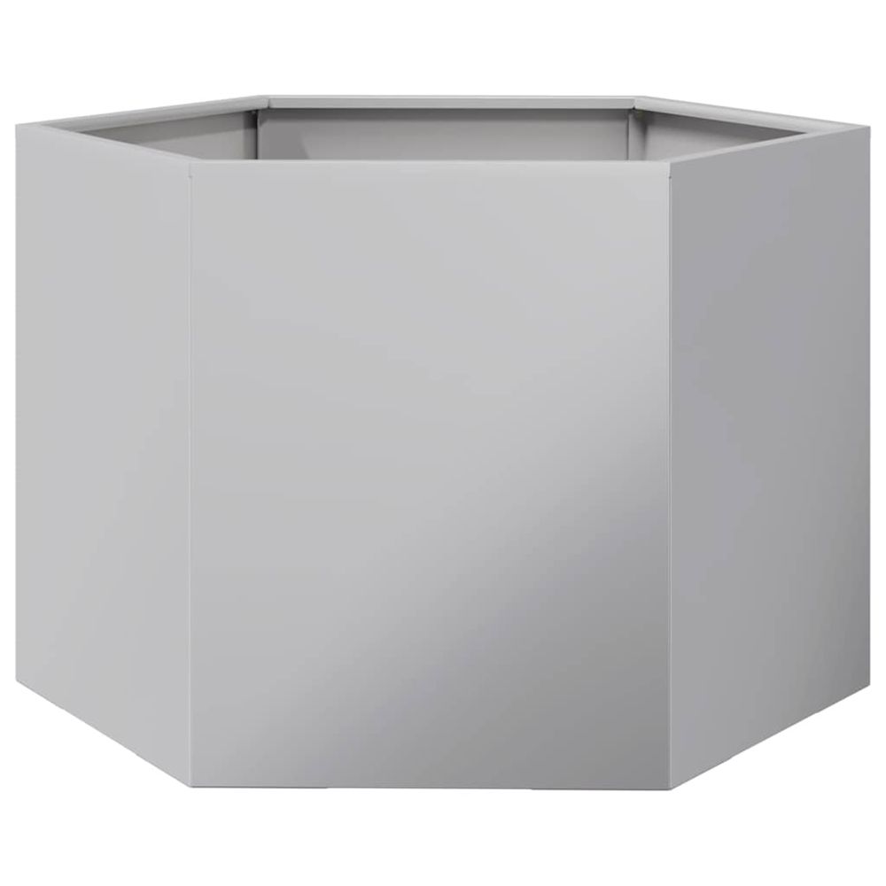 Jardinière d'extérieur hexagone 69x60x45 cm acier galvanisé