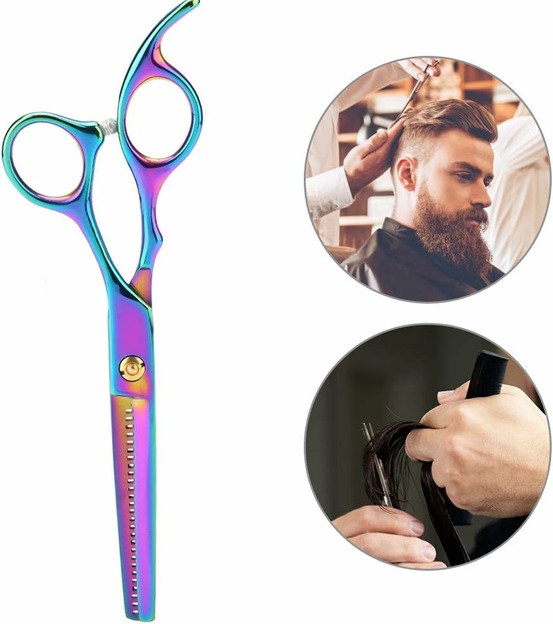 2 paires de ciseaux à effiler professionnels pour toilettage de chien et chat avec peigne de toilettage