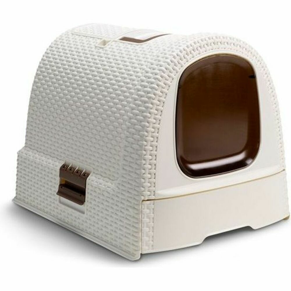 Bac à litière pour chats curver 2068962 blanc bronze résine plastique 3,5 x 3,5 x 1 cm