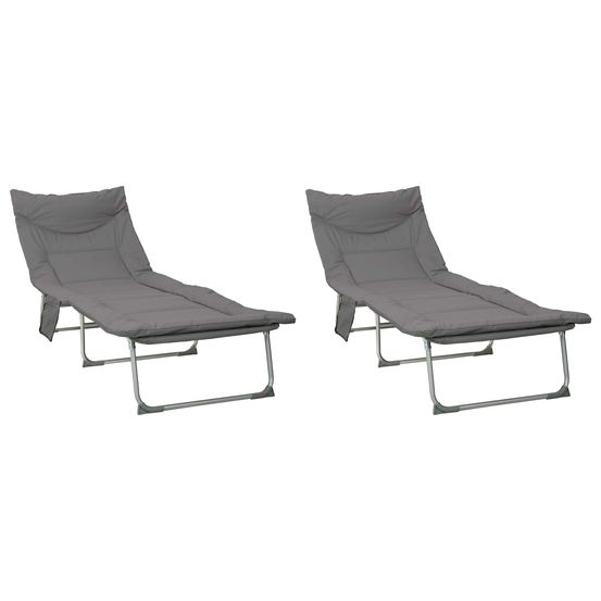 Transat pliant avec coussin 2 pc anthracite