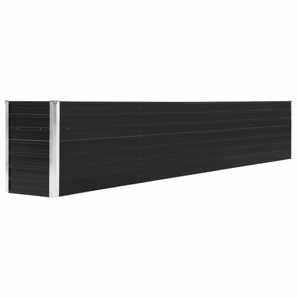 Jardinière lit surélevé plantes fleurs jardin acier galvanisé 320 x 40 x 45 cm anthracite