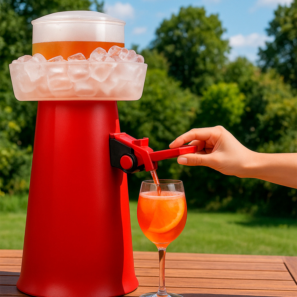 Kit aperitif rouge en plastique avec 3 verres pour boissons fraîches et petillantes