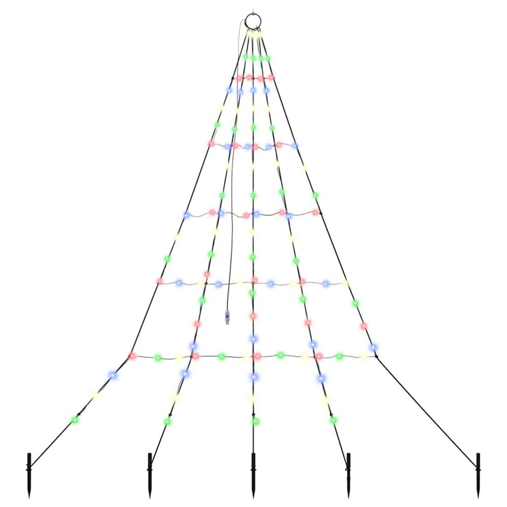 Arbre de noël led avec piquets au sol multicolore 182 cm métal