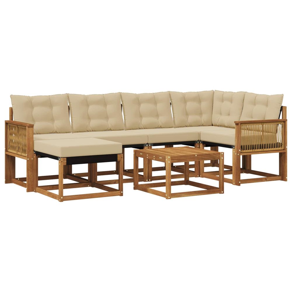 Ensemble de canapés d'extérieur 7 pc naturel et beige