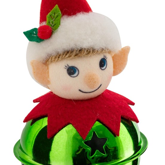 Sujet lutin grelot métal h.12cm assorti