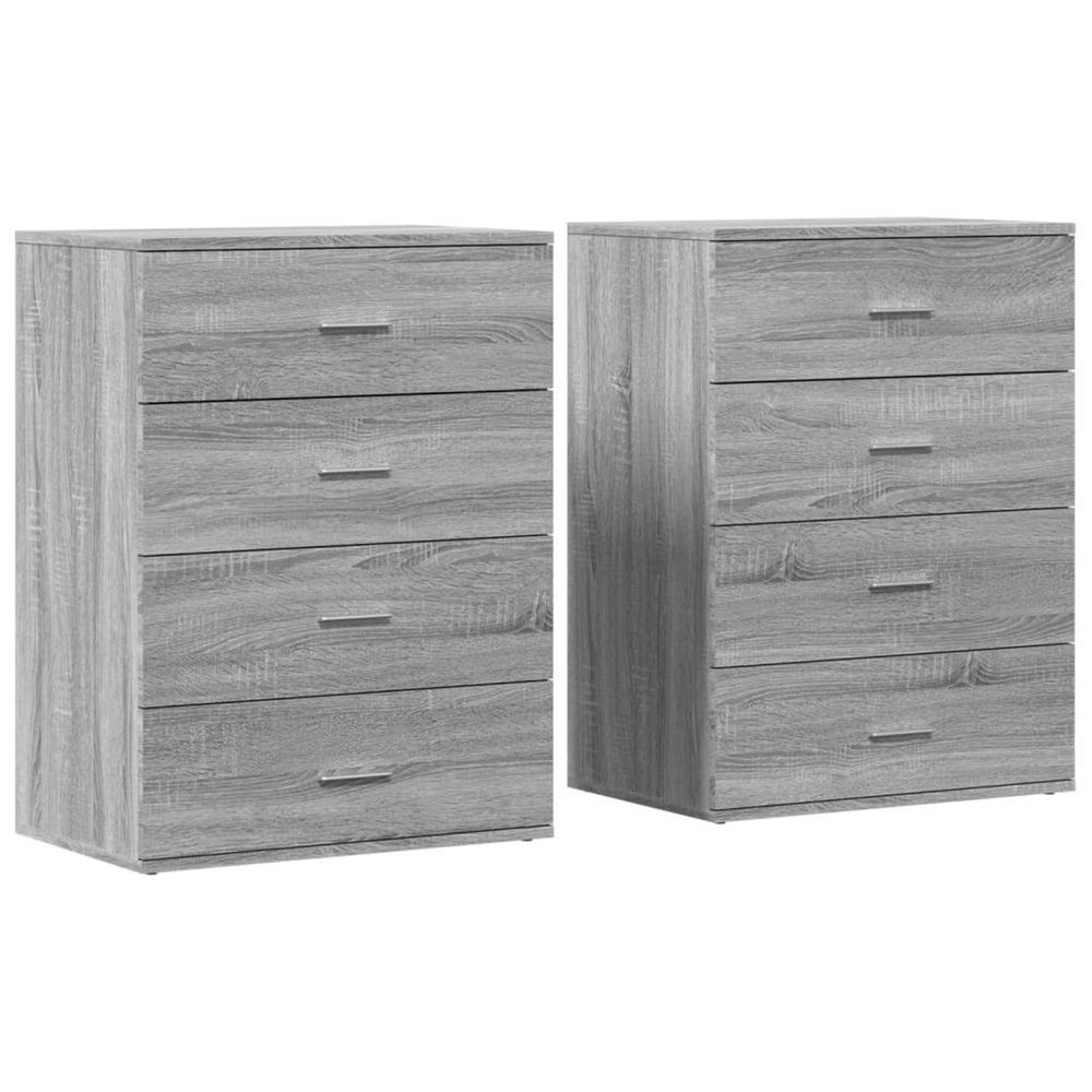 Buffets 2 pcs sonoma gris 60x39x80 cm bois d'ingénierie