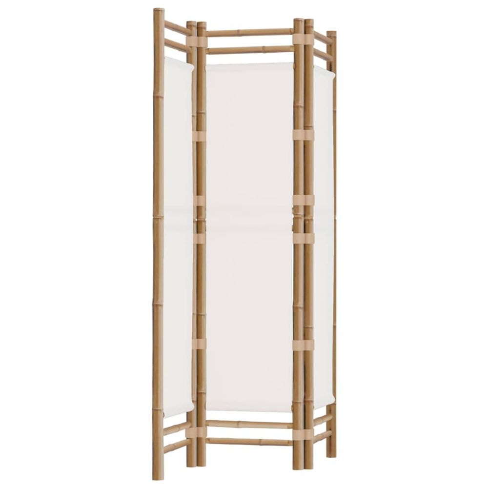 Cloison de séparation pliante 3 panneaux 120 cm bambou et toile