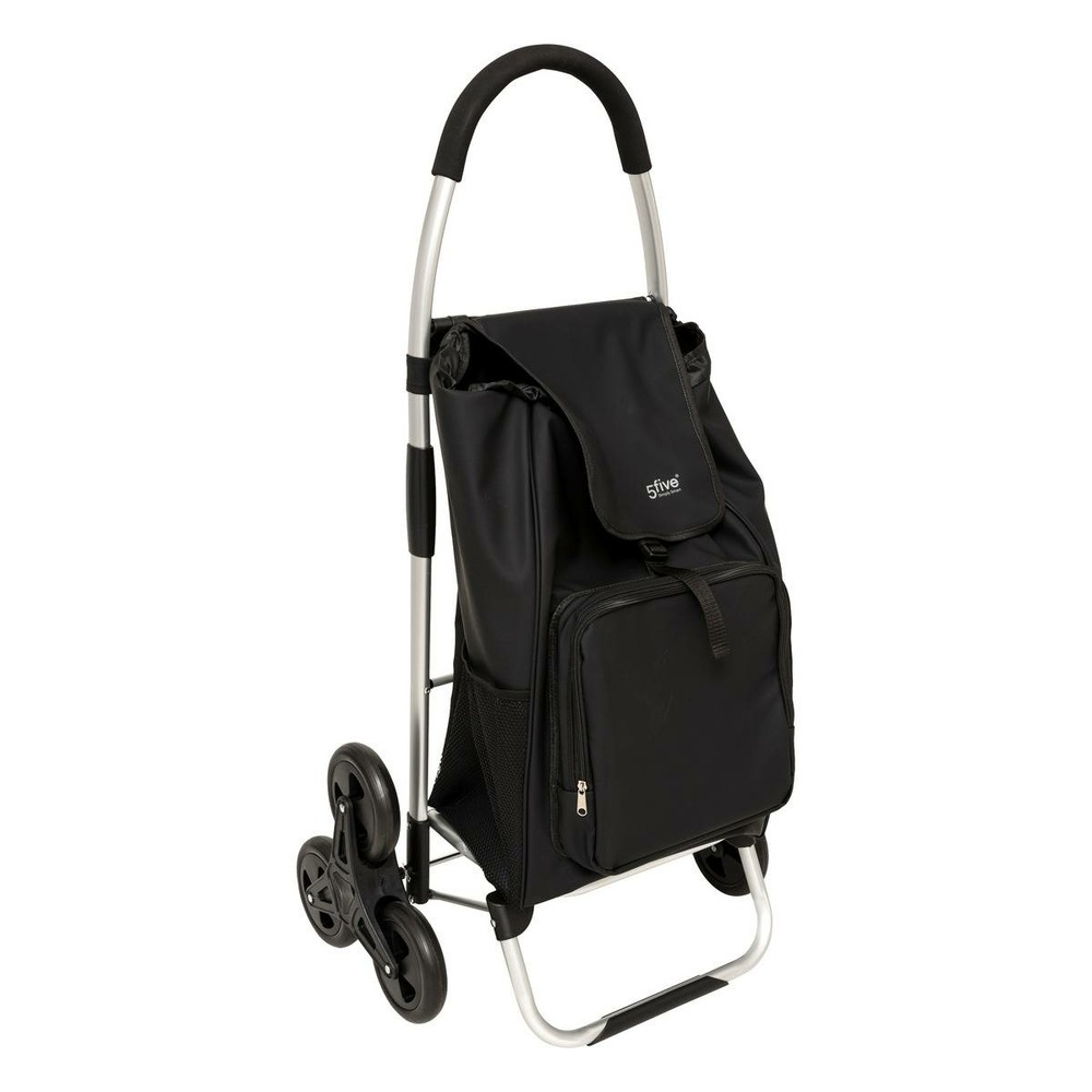 5five - chariot de course pliable noir 6 roues 36l