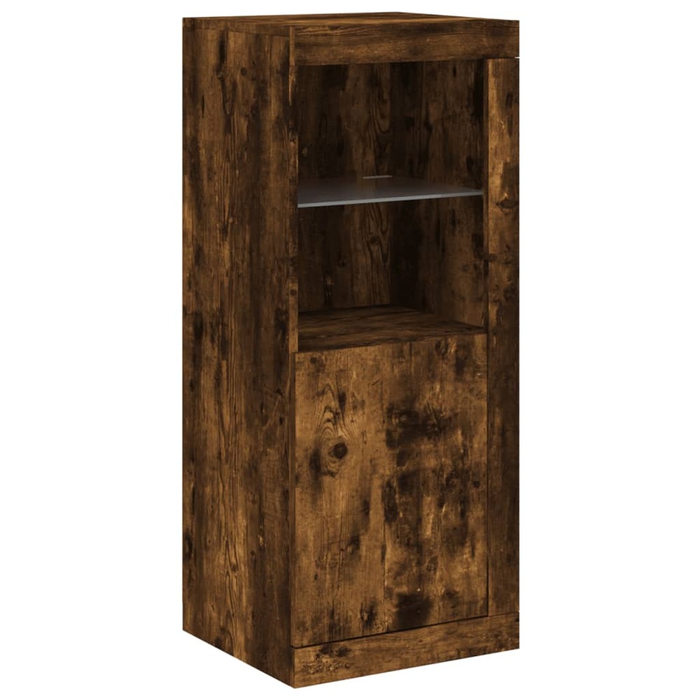 Buffet bahut commode armoire meuble de rangement organisateur cuisine salle de séjour salon avec lumières led 41 x 37 x 100 c