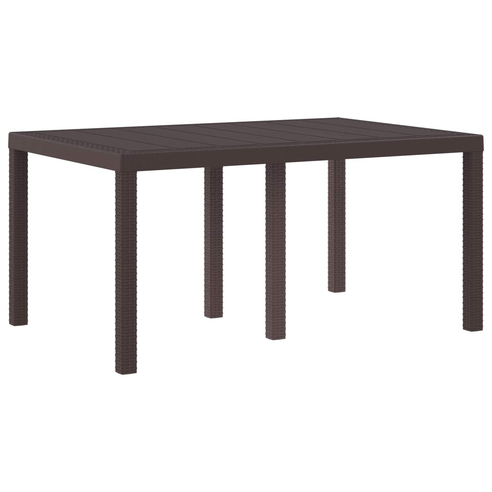 Table de jardin marron 150 x 100 x 73 cm polyrotin