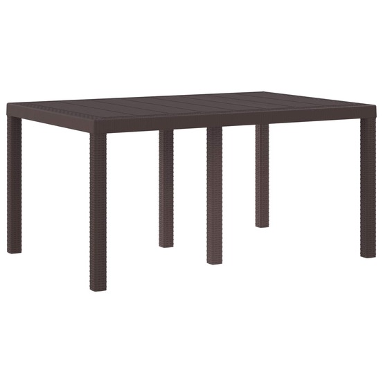 Table de jardin marron 150 x 100 x 73 cm polyrotin