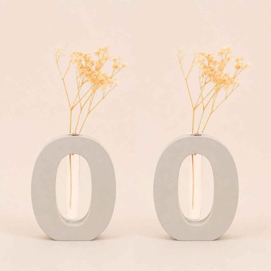 Lot de 2 vases forme o, h12cm, florio