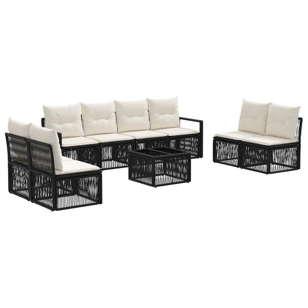 Ensemble de canapé de jardin 9 pc noir polyrotin