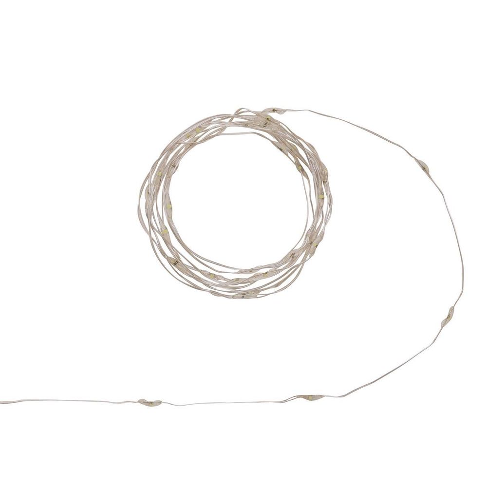 Guirlande lumineuse d'intérieur 2 m 40 led blanc froid fil cuivre lumière fixe avec minuteur à piles