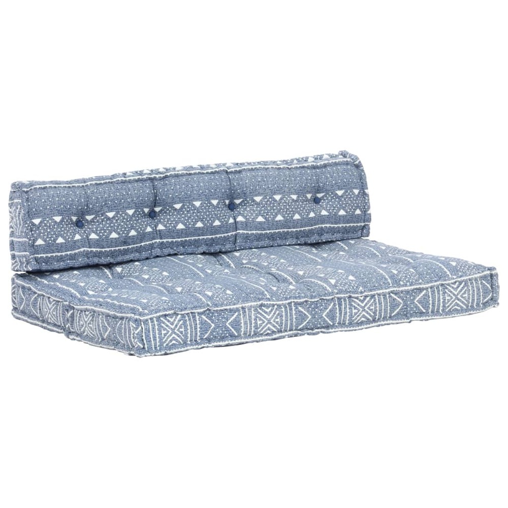 Coussin de canapé palette indigo tissu patchwork